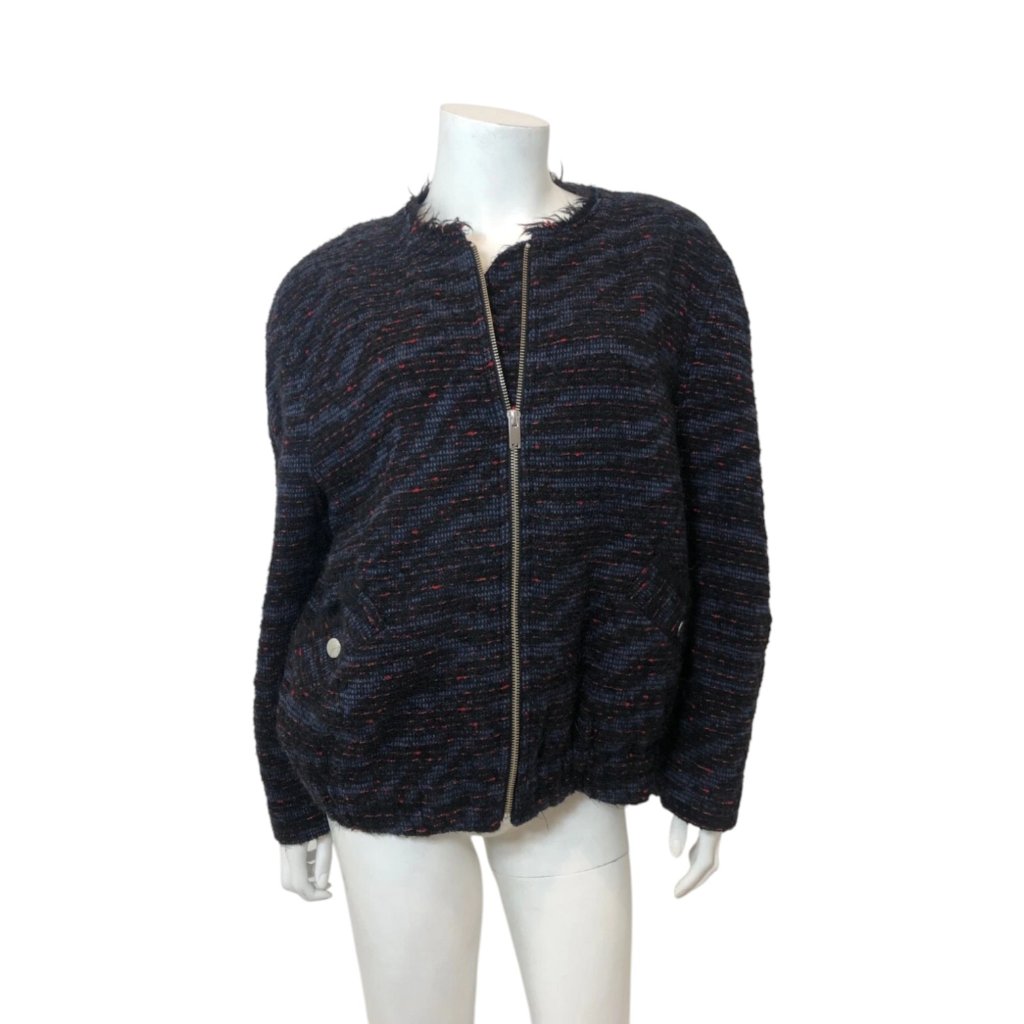 Isabel Marant Etoile Laho Bomber Jacket In Midnight Size 40 $540